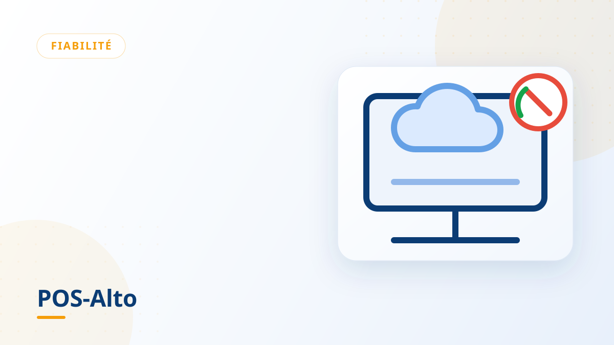 Illustration d'un terminal de caisse fonctionnant hors-ligne avec un nuage déconnecté