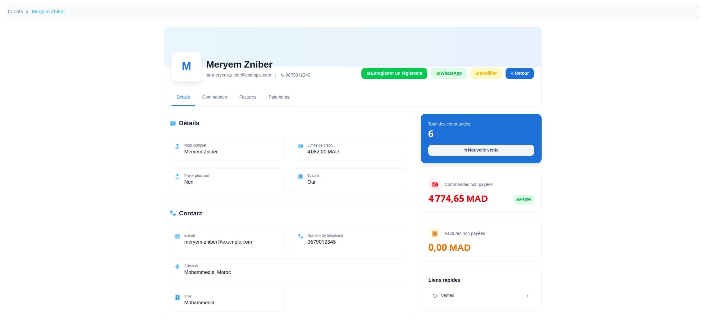 Suivi paiement et solde client
