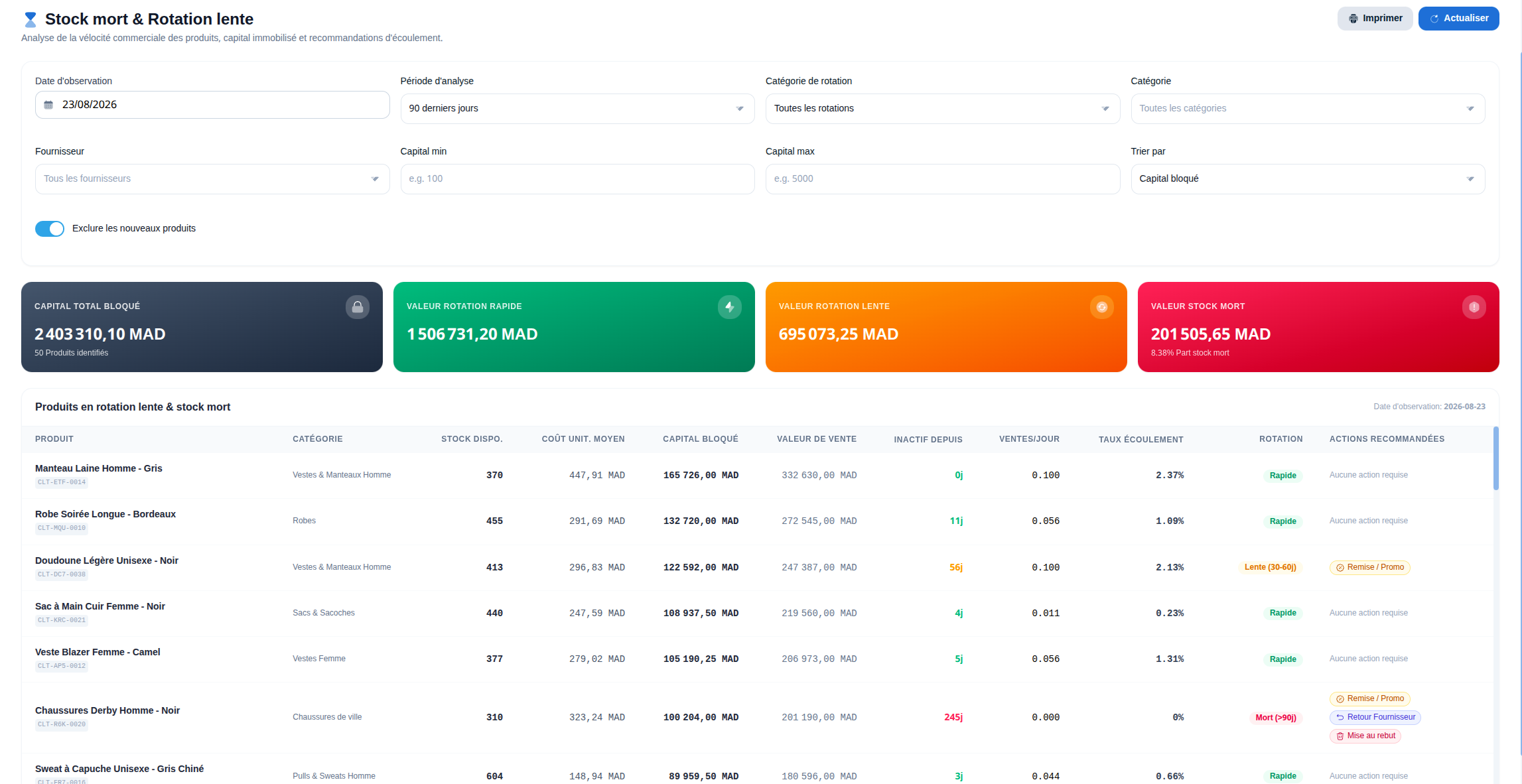 Mise à jour automatique des stocks